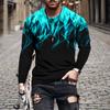 Long Sleeve Tee Shirts For Men,Mens Fashion Printed O-Neck T-Shirt Tops Casual Sport Athletic Pullover Blouse