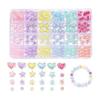Set of Approximately 174 Beads, Acrylic Beads, 24 Types, Mixed Colors, Glitter, Colorful Handicrafts, for Beginners, Necklace, Hair Ornament,