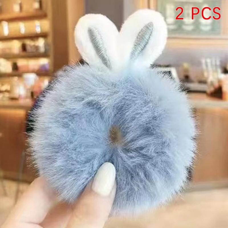 2 Stücke Niedliche Süße Hasenohren Haarseil Für Frauen Mädchen Candy Farbe Scrunchies Elastische Gummibänder Pferdeschwanz Haarschmuck