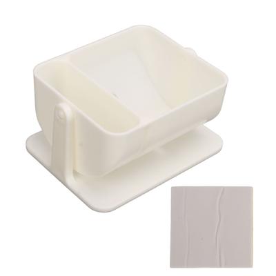 Wall Makeup Sponge Holder Rotatable Bottom Drain Holes Design Self Adhesive Powder Puff Rack for Bathroom Bedroom