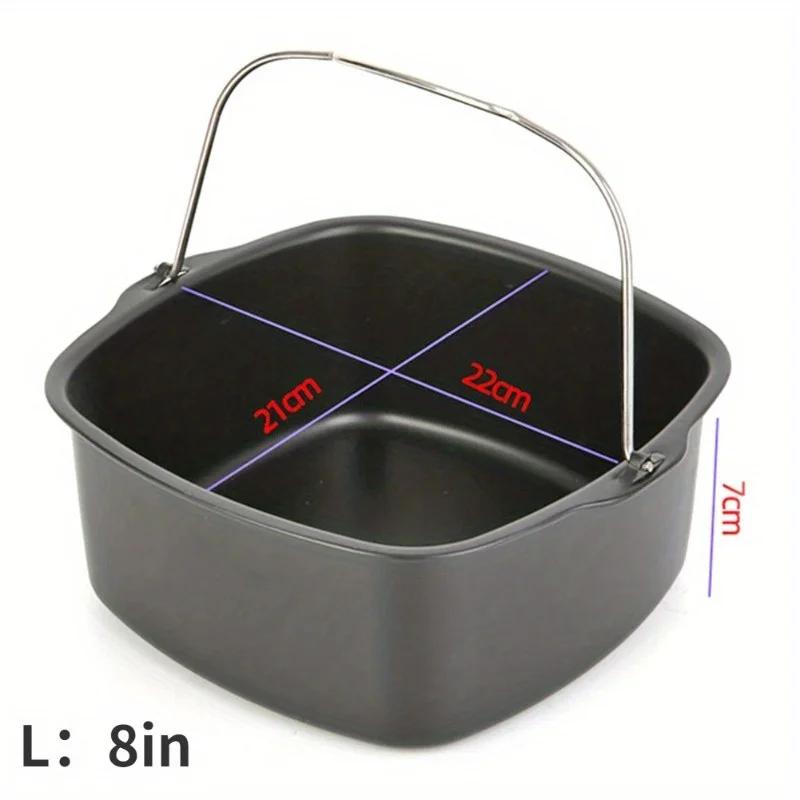 Non-stick Cake Baking Tray Basket Airfryer for Baking Dish Pan Air Fryer Accessories Baking Basket Pizza Plate Dish Pot Bakeware