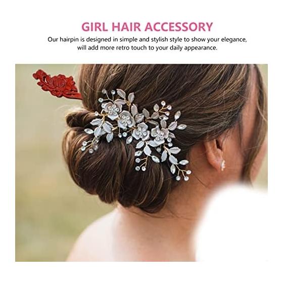 FRCOLOR Chinese Style Hair Stick Hairpin Wooden Japanese Style Hair Accessories for Formal Occasions Parties 20cm for Women
