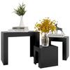  Coffee Tables That Slide Under Each Other, 3 Pcs., Black