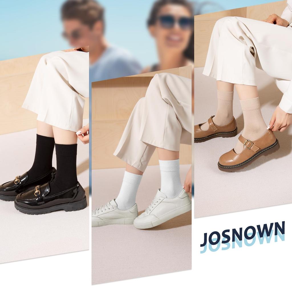 Josnown Combed Suitable for All Cute for Business and Casual Sizes Women's 5-Pair Socks, Cotton, Sweat-Absorbent, Deodorizing, Breathable, Seasons,