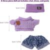 Cimoon Doll Clothes Set for 15cm/17cm Plush Toys Purple Sweater Outfit Costume Accessory