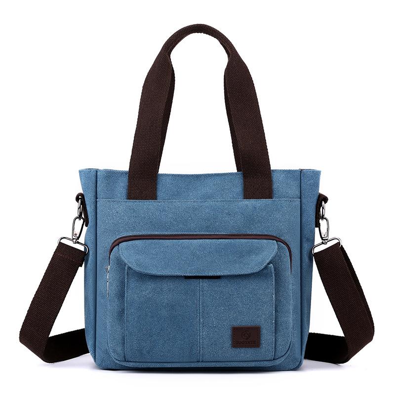 Canvas Bag Women's Commuter Shoulder Crossbody Bag Large Capacity Middle-aged And Elderly Mother's Bag Travel Bag