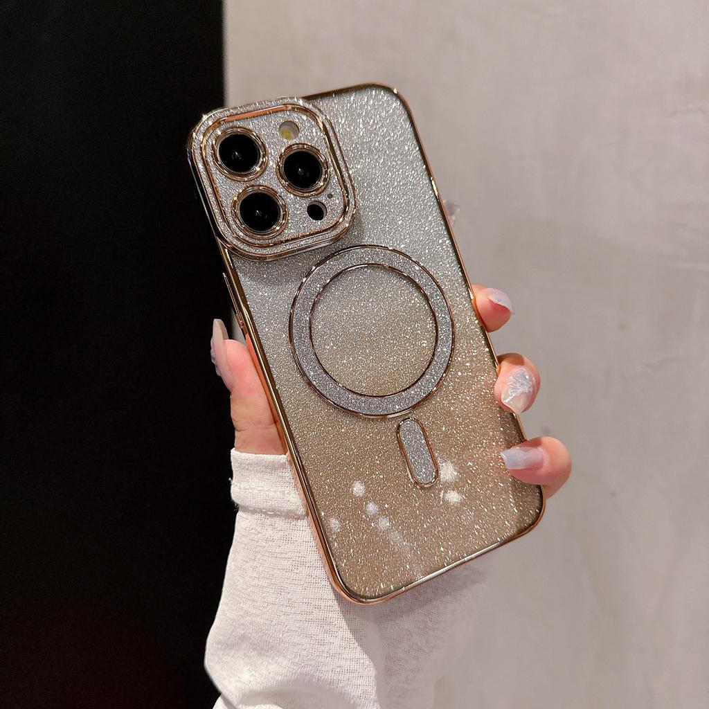 Verlauf Blitzpulver Magnetische Saugkraft Geeignet für Apple 16 Handyhülle IPhone 15 Diamant Linsenfolie 14 Transparent 13 Schutzhülle