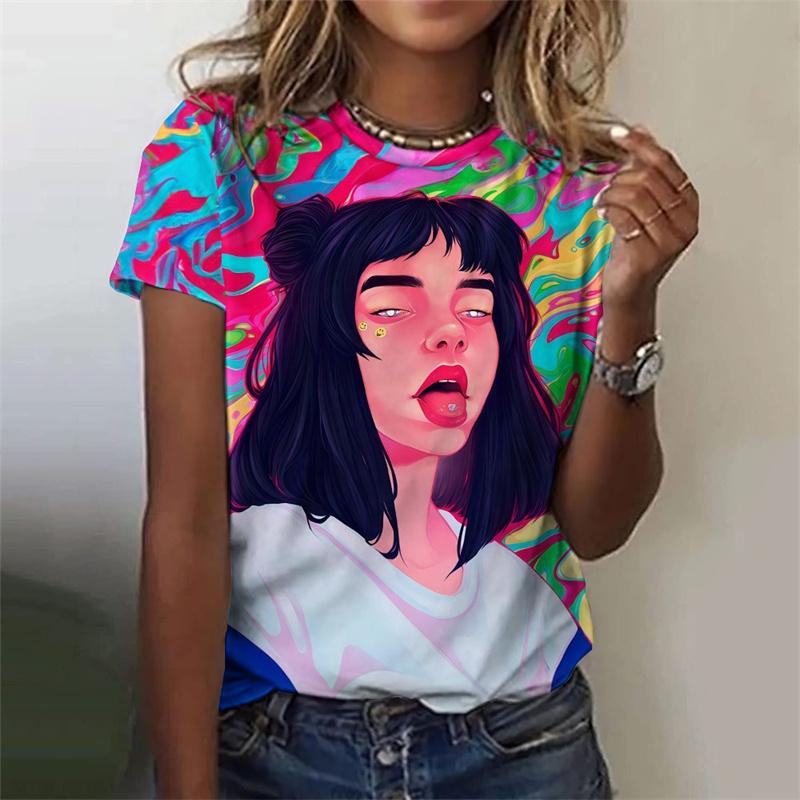3D Print Carnival T Shirt For Women Personalized Girl Graphic Tees Summer Casual Holiday Party Short Sleeve T-Shirts O-Neck Tops