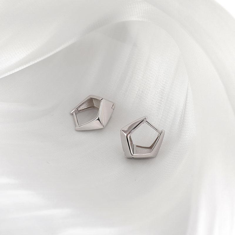 Geometric Irregular Korean Style Hoop Earrings - Minimalist, Chic, and Luxurious