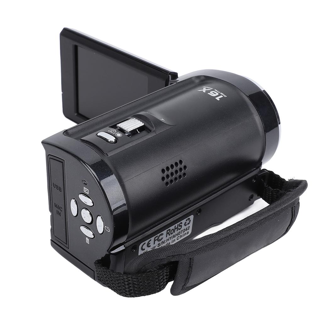 Cameră video 2.7K, 50MP, 2.8 inci, ecran cu rotire la 270 de grade, zoom digital 16X