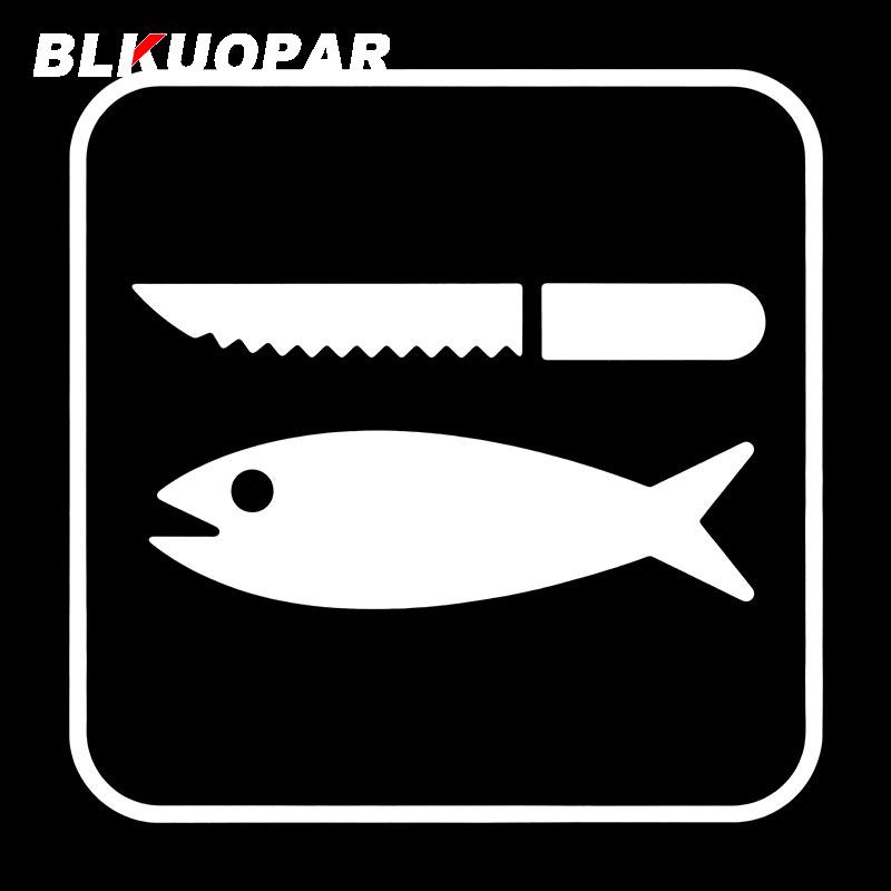BLKUOPAR Fish Food Seafood Knife And Fork Icon Car Stickers Personality Waterproof Decals Trunk Helmet Motorcycle Accessories