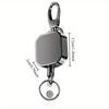 Heavy Duty Metal Retractable Carabiner Keychain Belt Badge Reels Clip Reinforced Steel Wire Cord