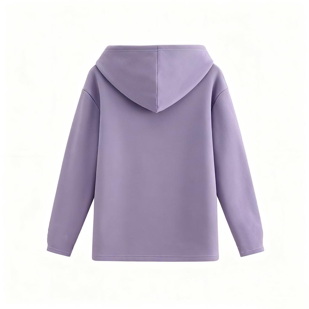 Top con capucha de manga corta para mujer, casual y a la moda, de color sólido y con mangas largas