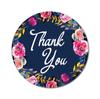 Darling Souvenir Round 45 Pcs Floral & Vines Border Black Thank You Stickers Envelope Seal-1.6