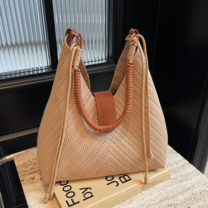 Fashion Trend, Simple Temperament, Woven Underarm Tote Bag, Women's Versatile High-value Lightweight Shoulder and Mother Bag