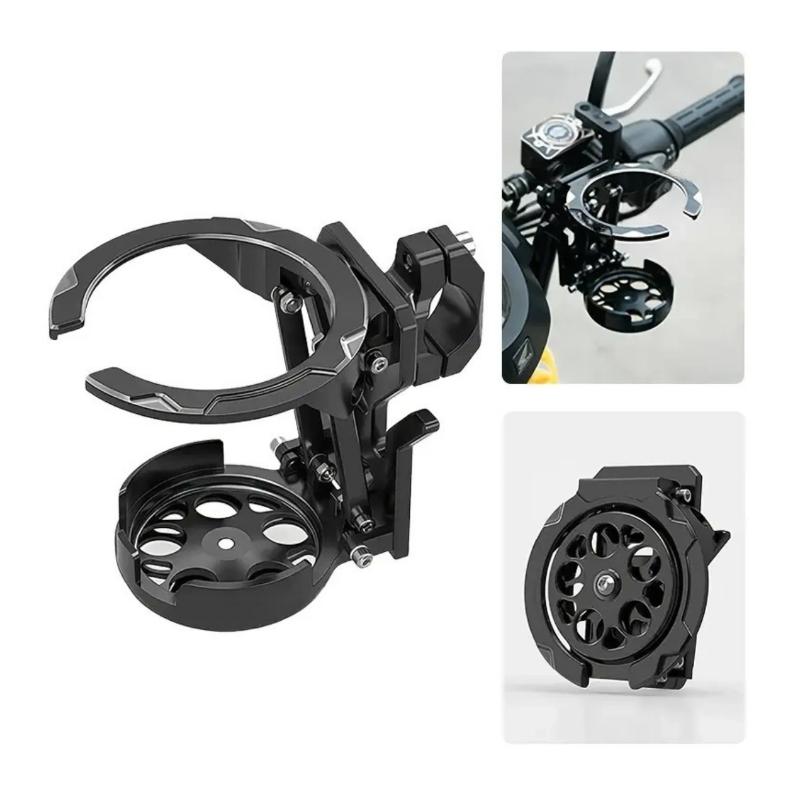 1/2Pcs Water Cup Bracket Holder Accessories Foldable Turntable Motorcycle Cup Holder For Handlebar Motorcycles Bottle Holder