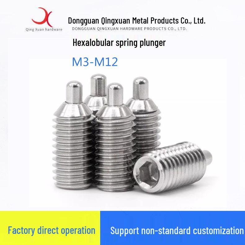 

Stainless Steel 304 Spring Plunger, Telescopic Pin Ball Detent, M3-M12 Grub Screw with Cylindrical Head M4x20, 3 pcs