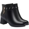 Mom shoes winter velvet thickened soft leather cotton shoes women, new fur shoes women's    and elderly thick heel short boots