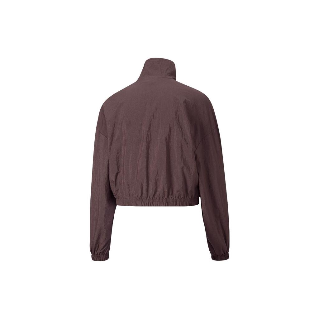 Puma Solid Color Stand Collar Short Casual Jacket Women Jacket Purple 537654-75