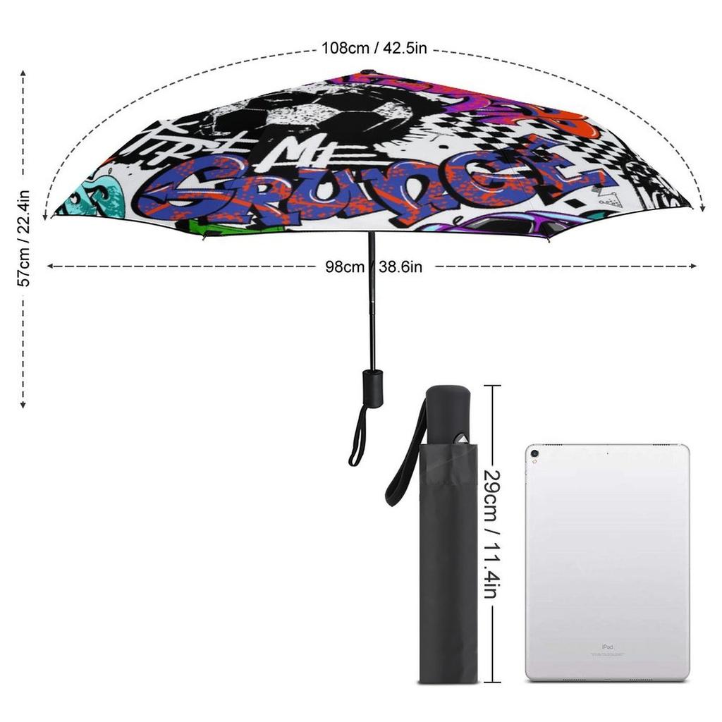 1 Pack Automatic Umbrella With Efficient Auto Open Mechanism And Wind Resistance For Outdoor Use In Graffiti Look