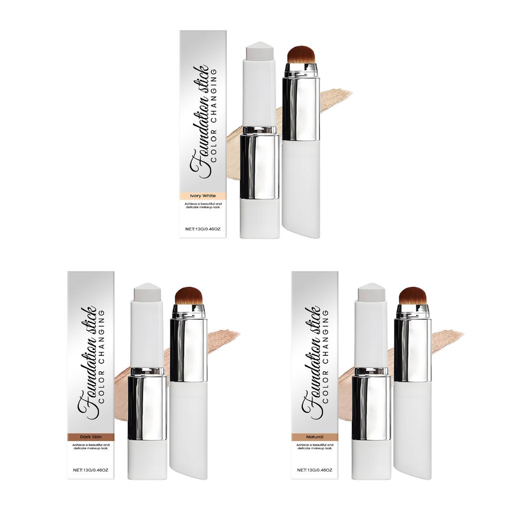 2-in-1 Color-Changing Foundation Stick, Matte Sheer Foundation, Lightweight Natural Fit for Oily and Dry Skin