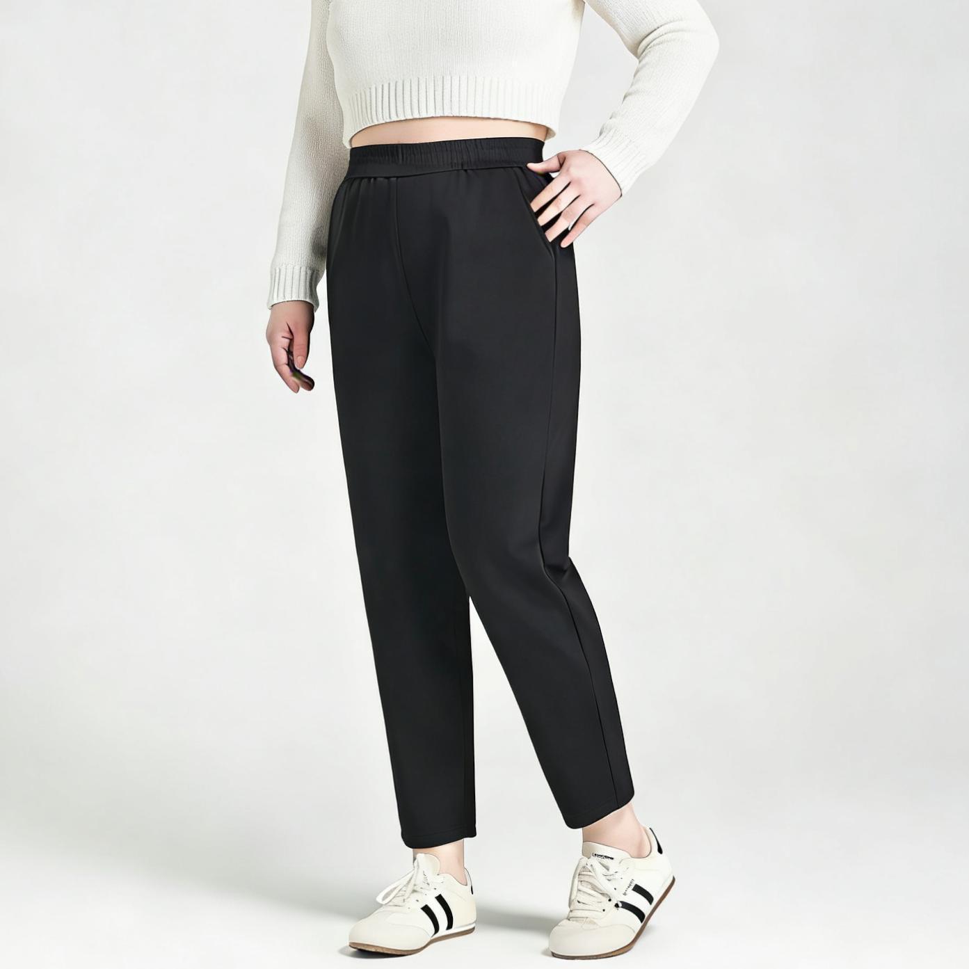 

Plus Size Women s Loose Slimming Harem Pants - Autumn Winter Velvet Carrot Cropped Style XL (155-175 lbs)