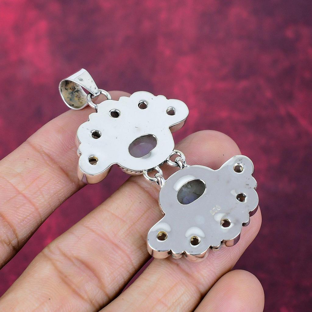 Rainbow Moonstone Pendant, Gemstone Handmade 925 Sterling Silver Jewelry Pendant For Christmas Gift