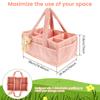 Baby Diaper Basket Portable Diaper Caddy Organizer with Removable Divider Multifunctional Baby Storage Basket for Changing Table