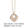 Hollow Square Zirconia Pendant Necklace, Golden Tone Elegant Jewelry for Women