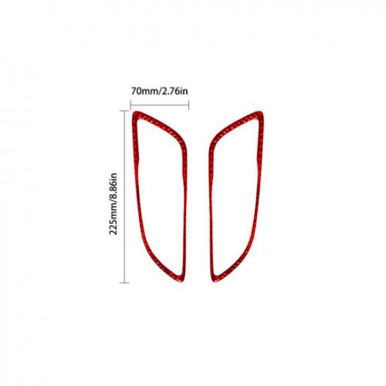 For Mercedes Benz CLA GLA Red Carbon Fiber Interior Rear Door Handle Cover Trim