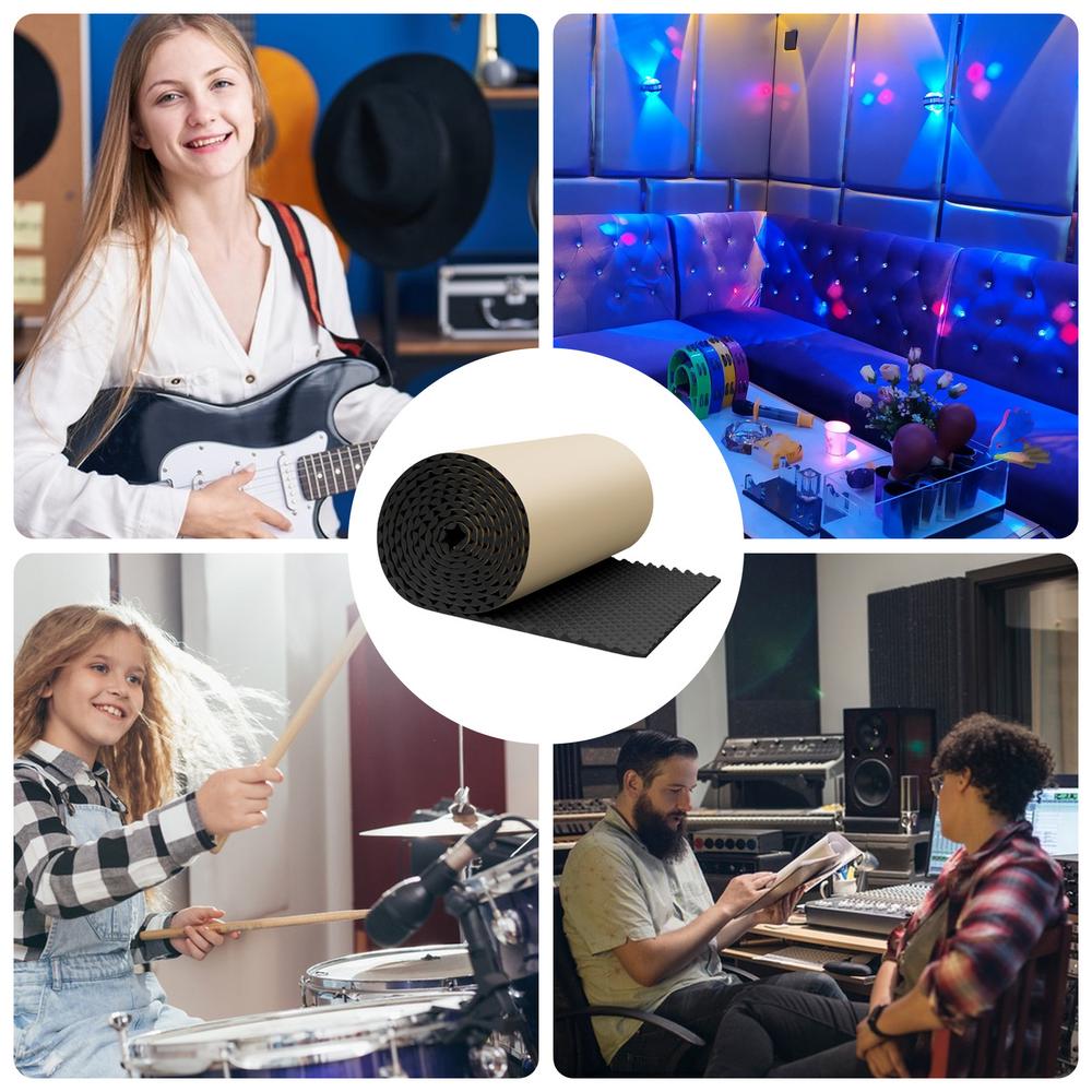 1Pc 50x200cm Acoustic Foam Self-adhesive Egg Sound Insulation Panels High Density for Studio KTV Office Wall Panels