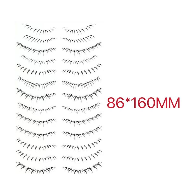 Tetovací náplast na spodní řasy Plochý make-up Tool Zvětšete své oči Symetrické řasy Jednorázová tetovací nálepka Beauty Tool