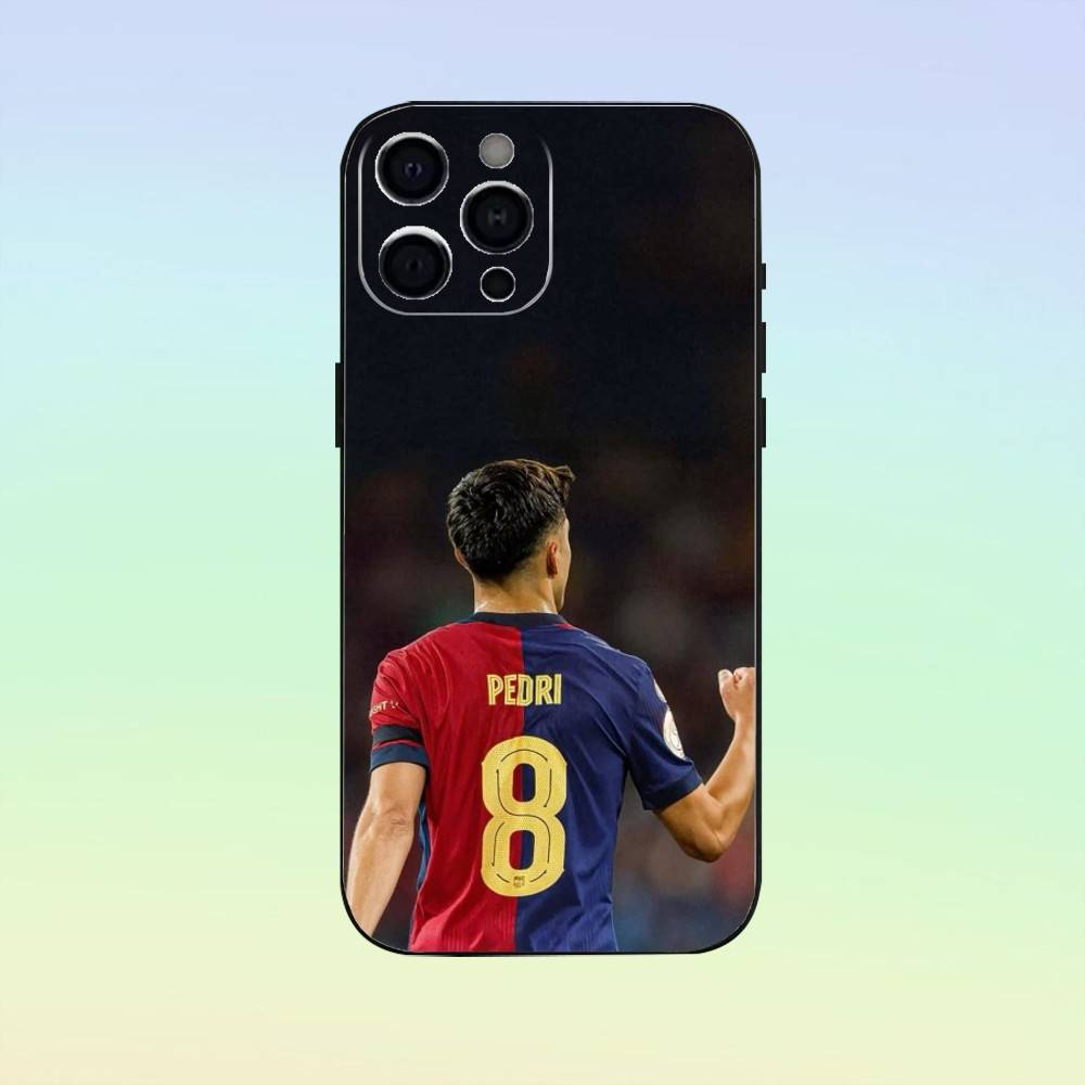 Football Barcelona P-Pedri 8 Phone Case For iPhone 17,16,15,14,13,12,11 ,Soft Silicone Black Cover
