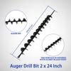 2 x 24 Inch Surface Auger Drill Bit for Planting Garden Auger Drill String or Umbrella Hole Excavator Suitable for 3/8 Inch