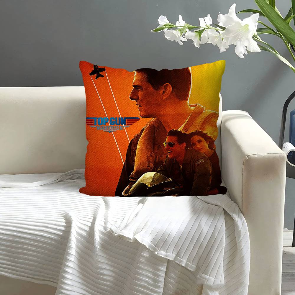 Movie T Top Gun Maverick Pillow Case Square Pillow Bedroom Sofa Leisure Comfort Cushion Car Living Room Home Decoration