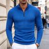 Men's Zip-Up High Neck Shirt, New Fall Winter European and Casual Shirt
