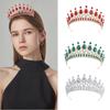 The Bride's Colorful Rhinestone  Baroque European and American Diamond Princess  Round Tiara Hair Accessory Wedding Dress and Crown