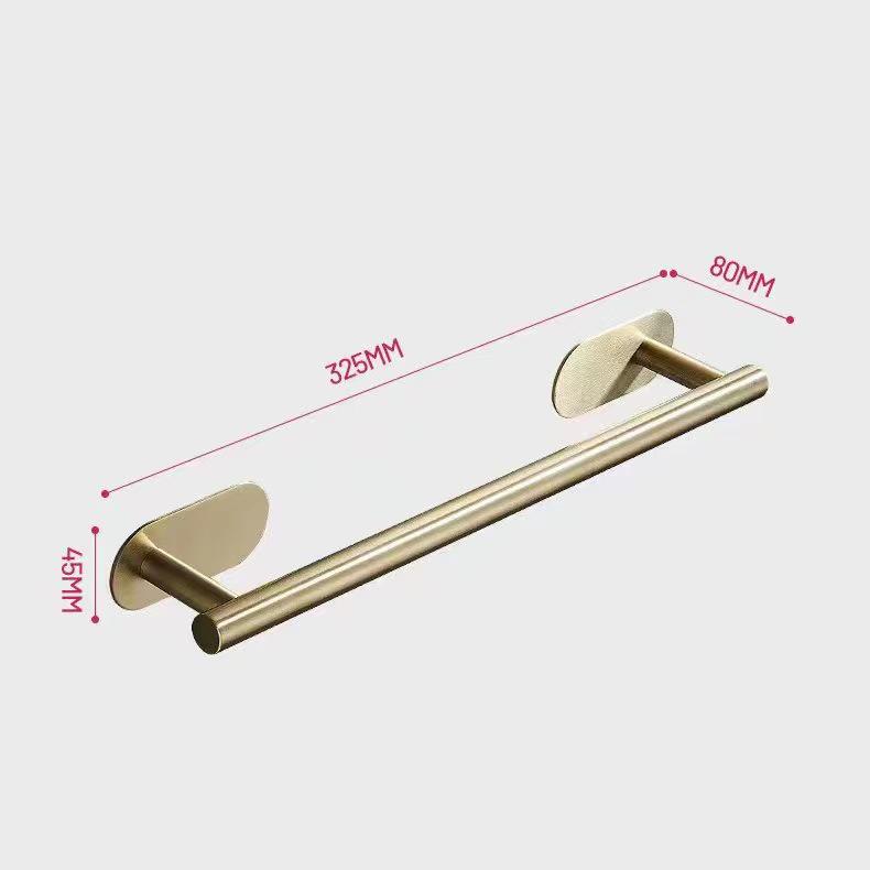 304 Stainless Steel Punch-Free Bathroom Set: Towel Rack, Tissue Holder, Robe & Hat Hook (4 Pieces)