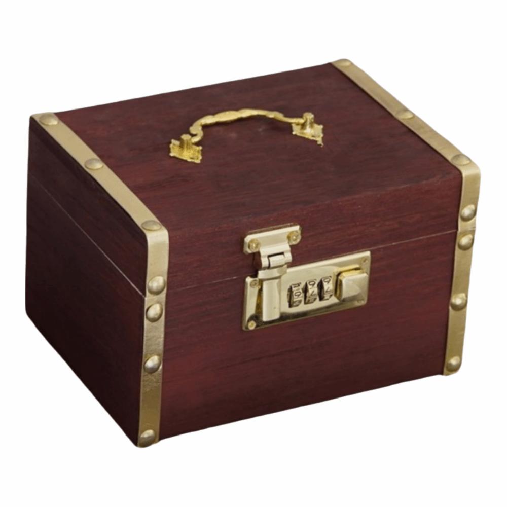 Large Capacity Wooden Money Bank Retro Treasure Storage Box Jewelry Box Piggy Bank Bill Storage