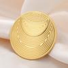 Lucktune Round Spiral Brooch Stainless Steel Lapel Pins For Men Women's Shirt Badges Metal Pins Brooches Gold Color Jewelry Gift