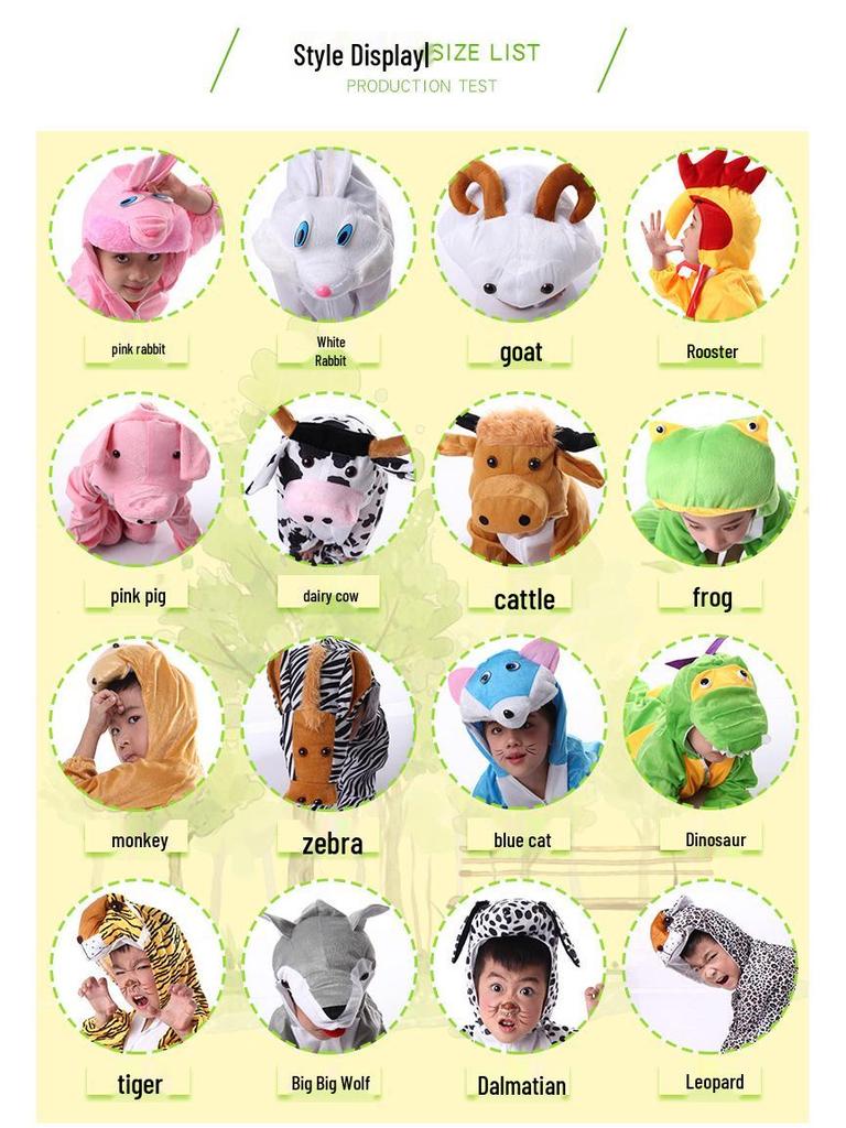 Children's Animal Performance Costumes: Rabbit, Dinosaur, Frog, Turtle, Little Duck for Toddlers - June 1st Edition