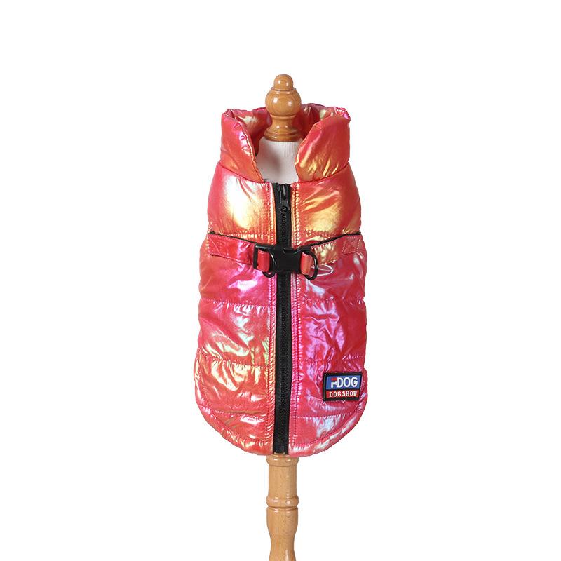 Hot Selling Pet Clothes Waterproof Reflective Gradient Vest Plus Velvet Warm Dog and Cat Christmas Clothing Pet Supplies