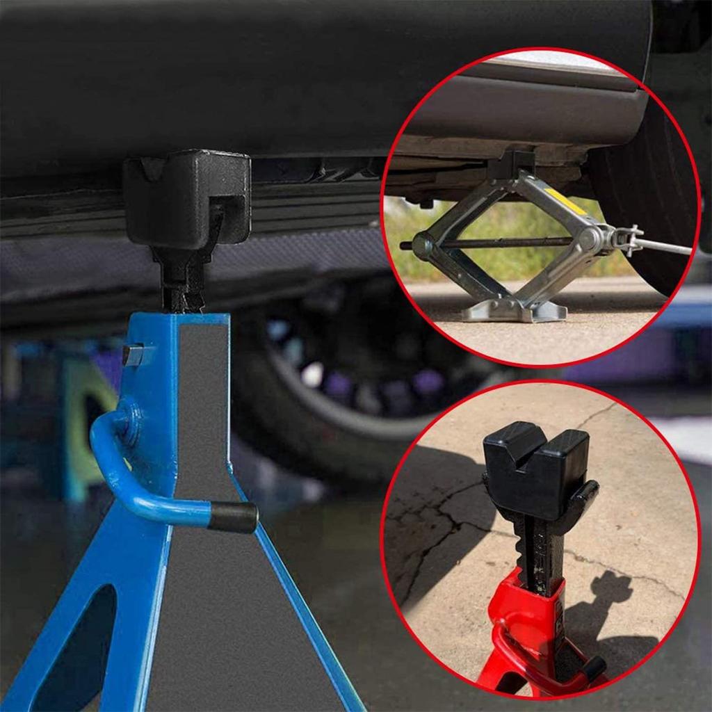 Pmandgk 4pcs Rubber Jack Pad Jack Stand Adapter Universal Rubber Slot Frame Rail Pinch Weld Protector Car Lift Pad