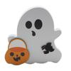 Niedliche Geister-Halloween-Dekoration für den Innenbereich, gruselige Deko, Holztablett-Dekor, Tischschild, schwarzer Katzenbesen, Kürbisblöcke für Partys, Zuhause, Regaldisplay