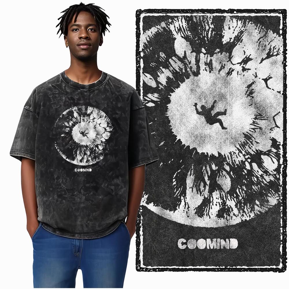 U5 100% Cotton Acid Washed Cool Streetwear Print Unisex T shirt Big size Cool Vintage men tshirt Cool tee shirt for men
