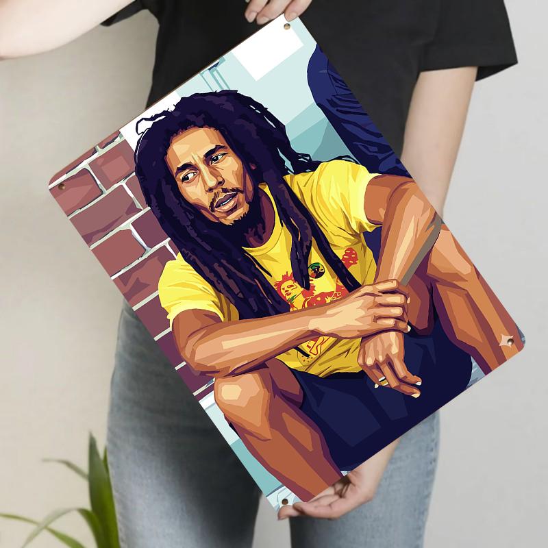 Custom Metal Tin Sign Reggae Music Legend Portrait Wall Art Home Decor Mural Painting