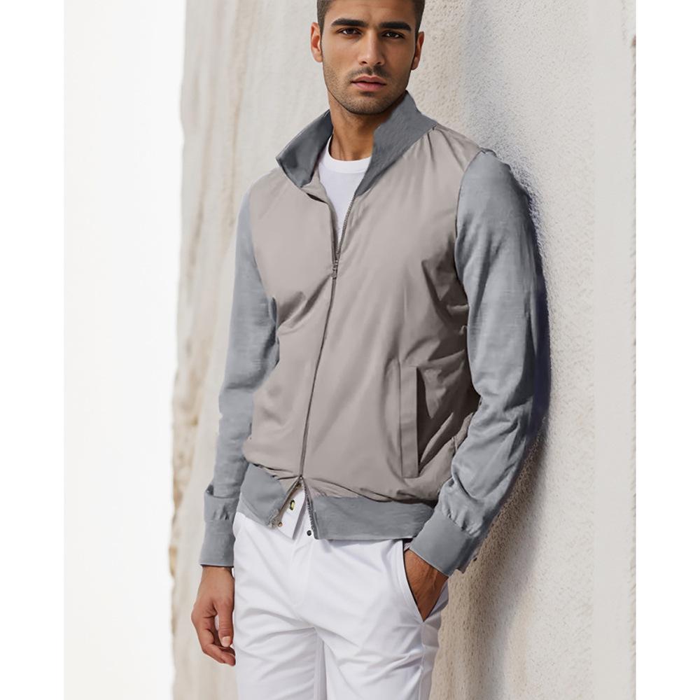New Men s Spring/Autumn Lightweight Zipper Jacket - Solid Color, Sun Protection Extra Large