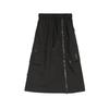 Spring & Fall Casual Women's Lace-up Elastic Waist Skirt - Solid Color, Mid-length, Versatile, Slimming, European & American Trend