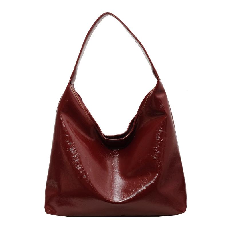 New casual soft leather big bag texture commuting simple shoulder armpit bag going out versatile tote women's bag