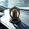 Solar Tibetan Prayer Wheel Solar Energy Buddhas Scriptures Prayer Wheel Autorotation Car Interior Dashboard Decorations